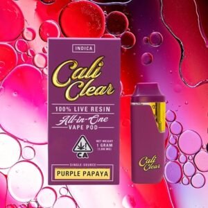 Cali Clear Purple Papaya Live Resin Disposable Vape - 1G THC Cart