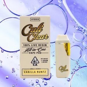Cali Clear Vanilla Runtz - 1g Live Resin - All In One Vape Pod - Hybrid -